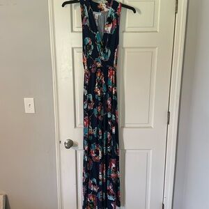 Motherhood Maternity Navy Floral Print Maxi Dress Size XL